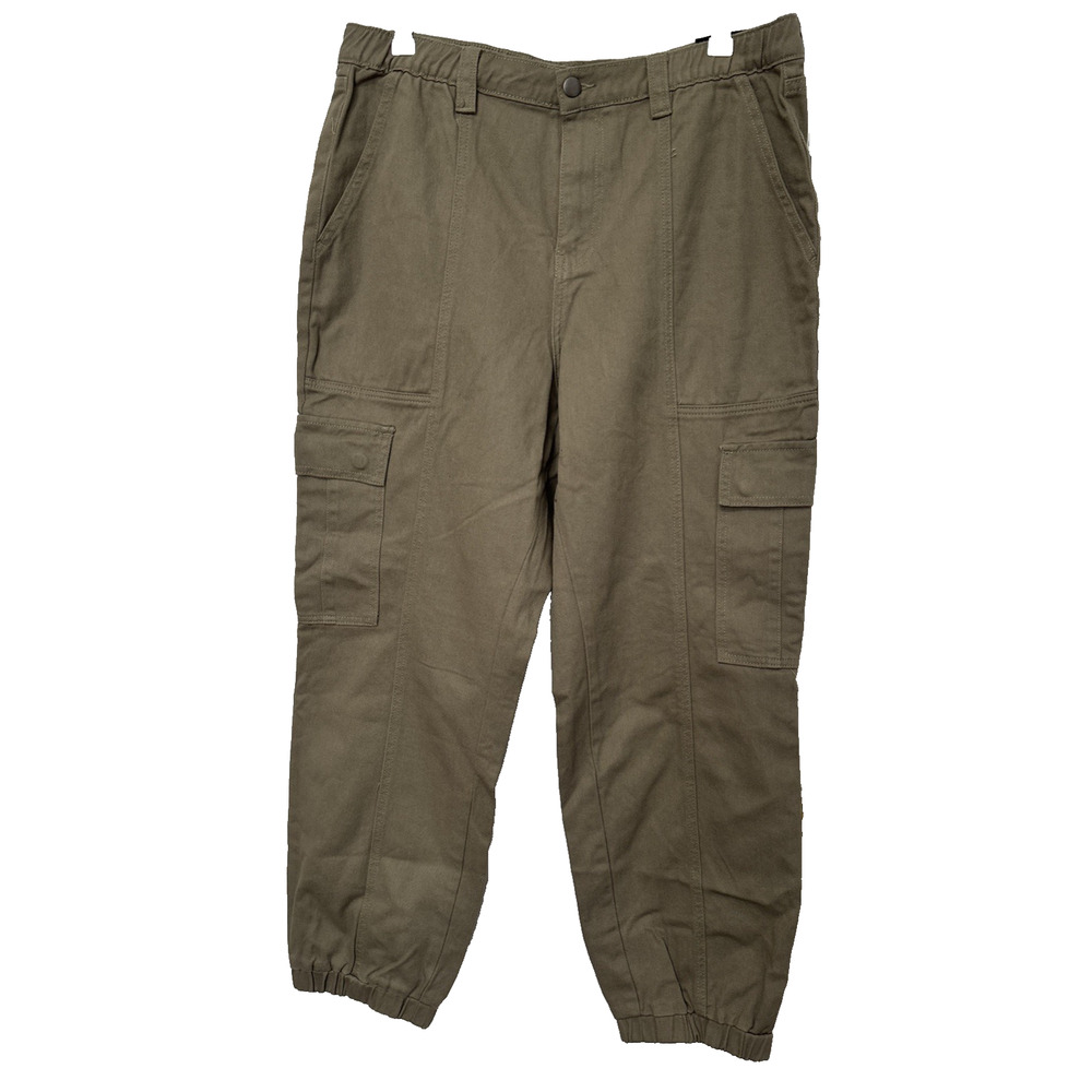 Fashion Nova Womens 15 Army Green Cargo Denim Joggers Gorpcore Utility Chore NWT